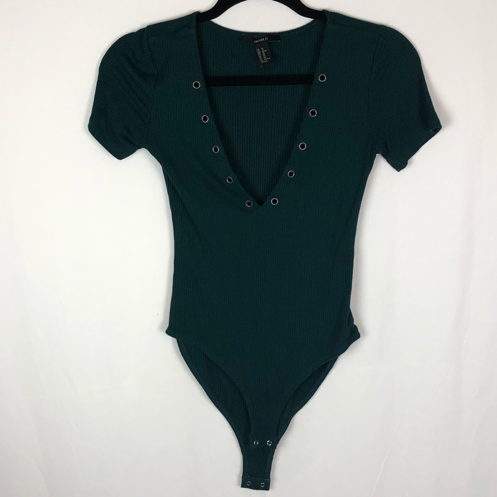 Forever 21 green body suit top